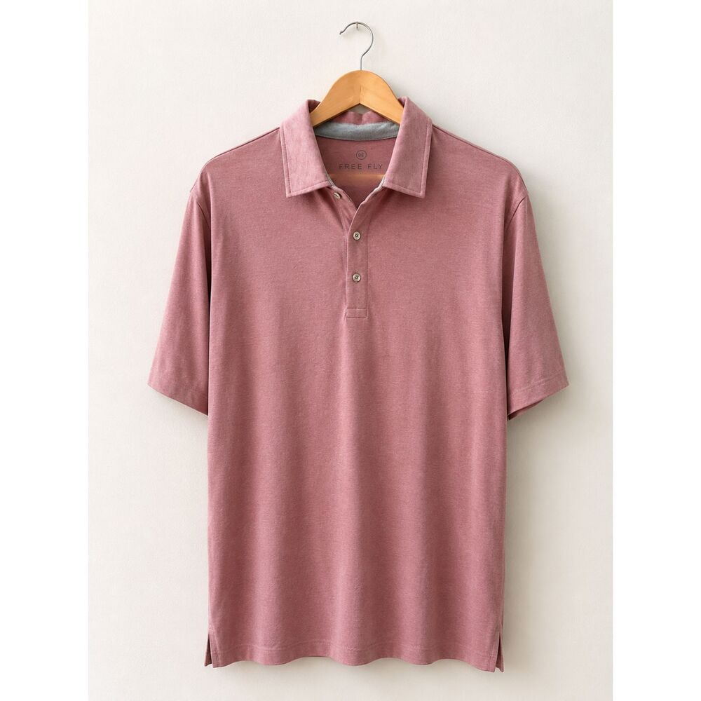 Free Fly Bamboo Polo Shirt Men’s XL Pink Short Sleeve Performance EUC